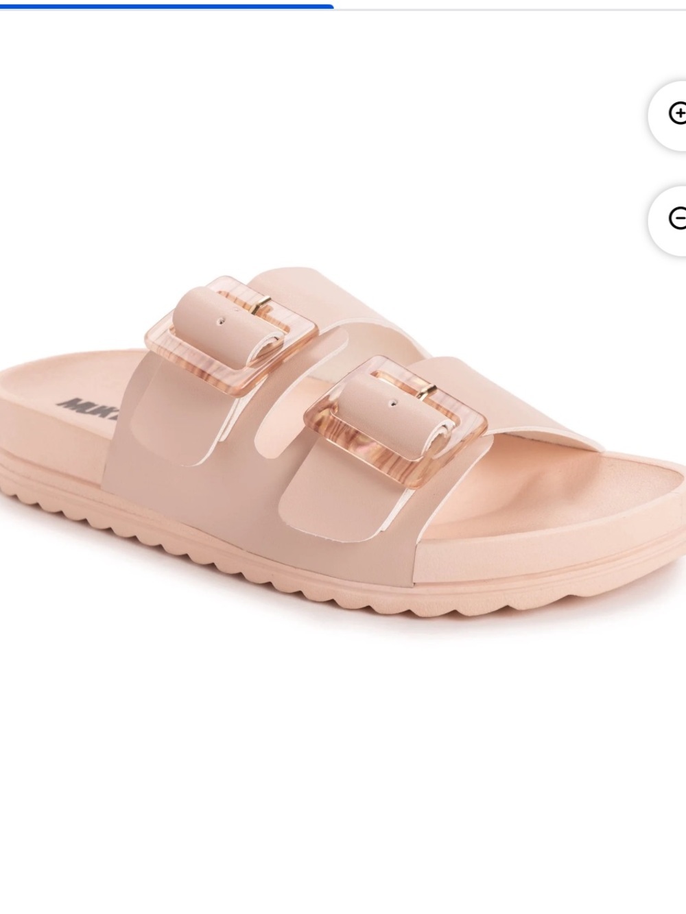 Muk Luks Women's Grand Cayman Double-Buckle Slide Sandal in Blush